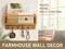 Farmhouse Key and Mail Holder for Wall with Mesh Mail Basket : Decorative Mail Organizer Wall Mount with 6 Retro Key Hooks - Rustic Home Decor for Entryway (Light Brown)